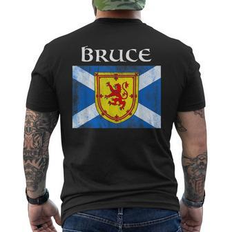 Bruce Scottish Clan Name Gift Scotland Flag Festival Mens Back Print T-shirt | Mazezy DE