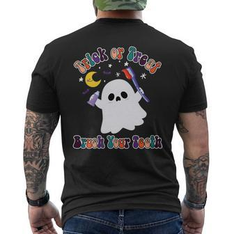 Brush Your Th Spooky Funny Halloween Costume Dentist Mens Back Print T-shirt | Mazezy