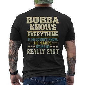 Bubba Knows Everything Persian Grandfather Grandad Gift For Mens Mens Back Print T-shirt | Seseable CA