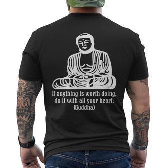 Buddhist Spiritual Buddha Meditation Wise Words Quote Men's T-shirt Back Print | Mazezy