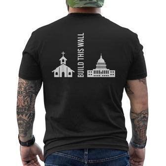Build This Wall Ironic Separate Church And State Mens Back Print T-shirt - Seseable