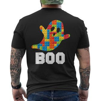Building Blocks Ghost Boo Master Builder Halloween Costume Men's T-shirt Back Print | Mazezy