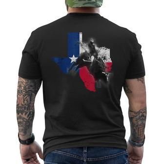 Bull-Riding For Men Texas Ranch Rider Cowboy Texan Lone Star Texas Funny Designs Gifts And Merchandise Funny Gifts Mens Back Print T-shirt | Mazezy