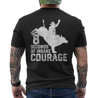 Bull Riding Bull Rider Cowboy Men's T-shirt Back Print - Seseable