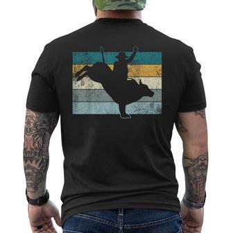 Bull Riding Bull Rider Cowboy Rodeo Men's T-shirt Back Print - Seseable