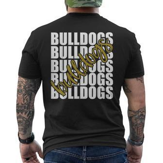 Bulldogs Gold School Sports Fan Team Spirit Men's T-shirt Back Print - Monsterry UK