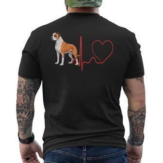 Bully Kutta Dog Heartbeat Ekg For Dog Lovers Owners Men's T-shirt Back Print | Mazezy
