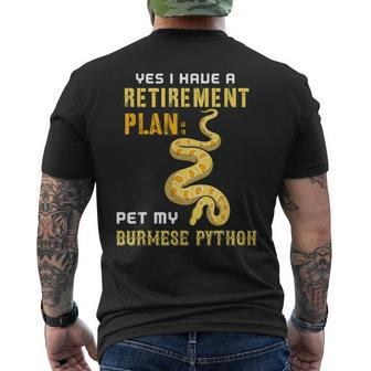 Burmese Python Retirement For Snake Owners Men's T-shirt Back Print | Mazezy