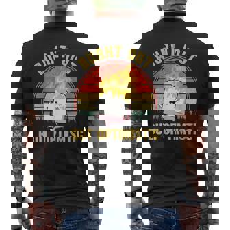Burnt Out But Optimistic Retro Vintage Sunset Men's T-shirt Back Print - Monsterry