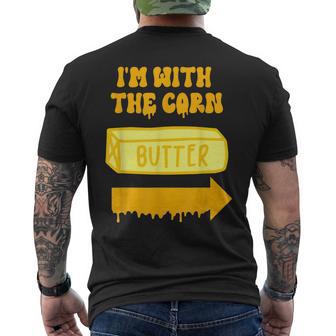 Butter Costume I'm With The Corn Couples Halloween Costume Men's T-shirt Back Print - Thegiftio UK