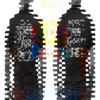 Bye Bye School Hello Pool Summer Time Goodbye School Mens Back Print T-shirt - Seseable