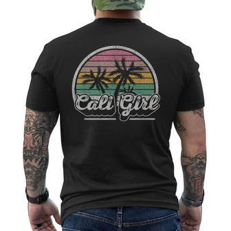 Cali Girl California Retro California Palm Trees Summer Mens Back Print T-shirt - Seseable