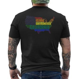 California San Francisco Love Wins Equality Lgbtq Pride Mens Back Print T-shirt | Mazezy