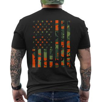 Camouflage American Flag For Hunters And Men Women Patriots Mens Back Print T-shirt - Monsterry