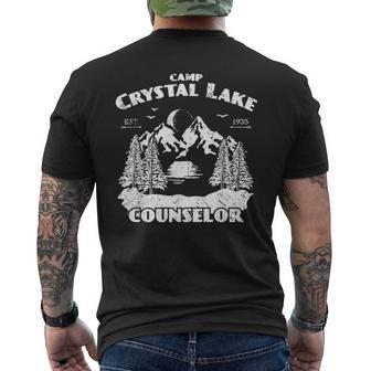 Camp Camping Crystal Lake Counselor Vintage Horror Lover Counselor Men's T-shirt Back Print | Mazezy
