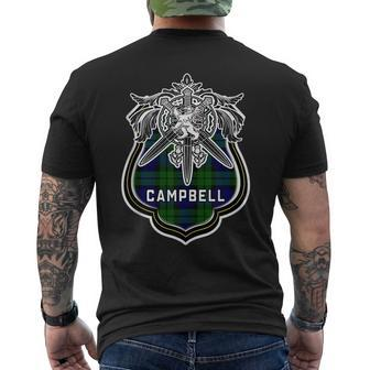 Campbell Scottish Clan Family Tartan Lion Sword Name Campbell Funny Gifts Mens Back Print T-shirt | Mazezy