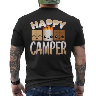 Campfire Camping Outdoor Friends Smores Happy Camper Mens Back Print T-shirt - Thegiftio UK
