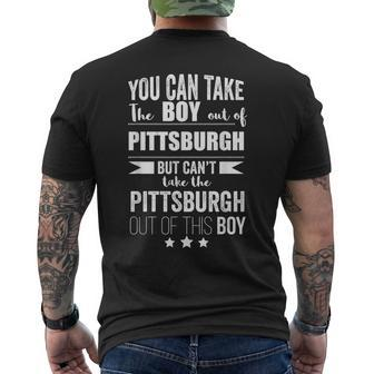 Can Take The Boy Out Of Pittsburgh Pride Proud Patriotic Mens Back Print T-shirt | Mazezy