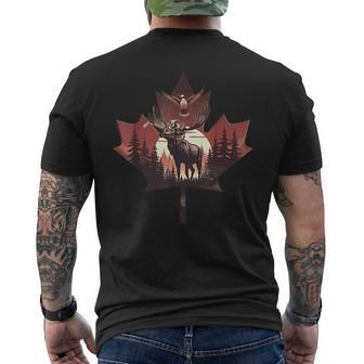 Canadian Beaver Moose And Goose Celebrating Canada Day Mens Back Print T-shirt | Mazezy AU