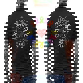 All Cancer Awareness Fight Cancer In Multicolor Ribbons Men's T-shirt Back Print - Thegiftio