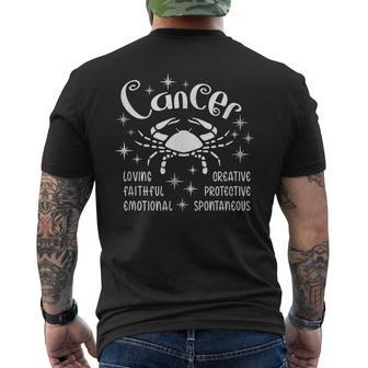 Cancer Personality Traits – Cute Zodiac Astrology Mens Back Print T-shirt - Seseable