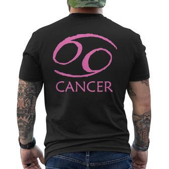 Cancer Zodiac Sign Pink Symbol Stars June July Birthday Men's Back Print T-shirt | Mazezy