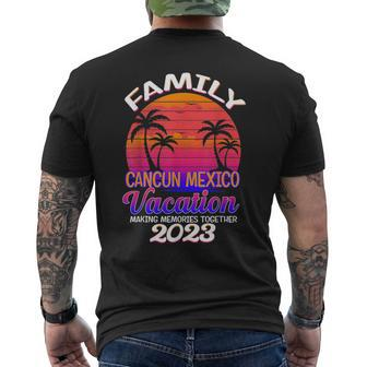 Cancun Family Vacation 2023 Matching Holiday Retro Beach Mens Back Print T-shirt - Seseable