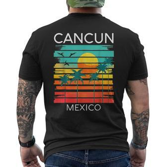 Cancun Mexico Retro Mexican Resort Vacation Summer Trip 2023 Mens Back Print T-shirt | Mazezy