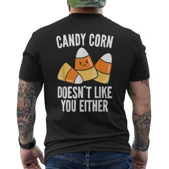 Candy Corn Doesn't Like You Either Halloween Men's T-shirt Back Print - Monsterry