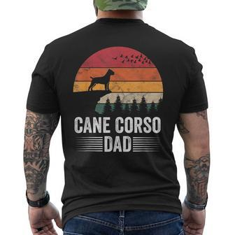 Cane Corso Dad Italian Mastiff Dog Sunset Retro Apparel Mens Back Print T-shirt | Mazezy