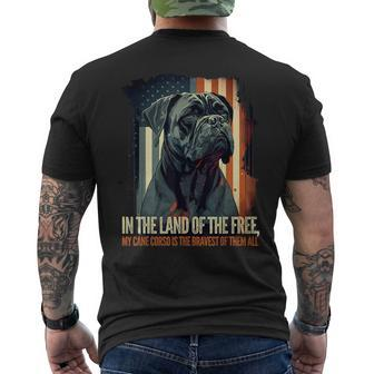 Cane Corso Italian Mastiff Dog Patriotic Usa American Flag Mens Back Print T-shirt | Mazezy