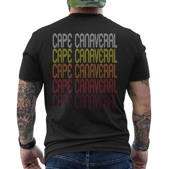 Cape Canaveral Fl Vintage Style Florida Men's T-shirt Back Print | Mazezy