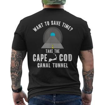 Cape Cod Canal Tunnel Quote Souvenir Tourist Men's T-shirt Back Print | Mazezy