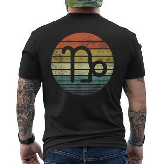 Capricorn Retro Sunset Zodiac Sign Birthday Men's T-shirt Back Print | Mazezy DE