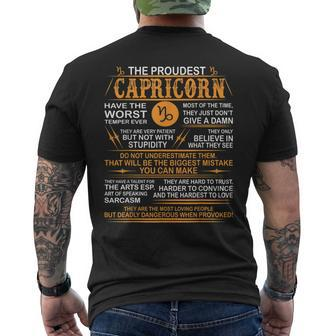 Capricorn Worst Temper Dangerous When Provoked Men's T-shirt Back Print | Mazezy CA