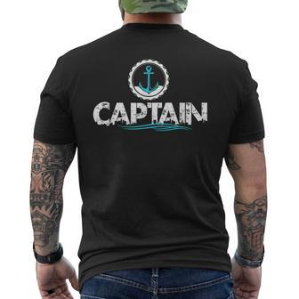 Captain Anchor Boating Sailing Gift Mens Back Print T-shirt | Mazezy