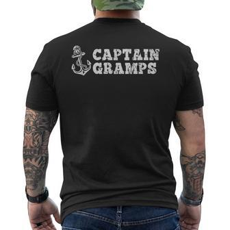 Captain Gramps Sailing Boating Vintage Boat Anchor Funny  Mens Back Print T-shirt