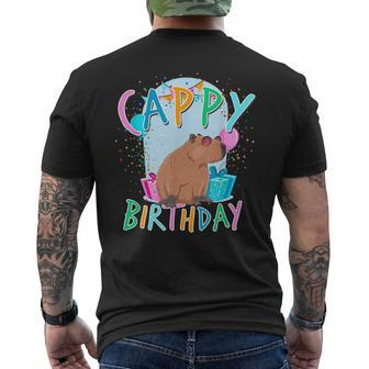 Capybara Birthday Party Capybaras For Girls And Boys Gifts For Capybara Lovers Funny Gifts Mens Back Print T-shirt | Mazezy