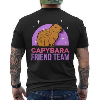 Capybara Friend Team Lover Animal Capybaras Rodent Mens Back Print T-shirt - Monsterry AU