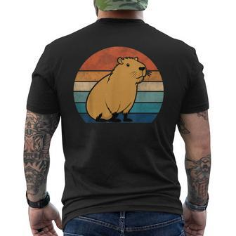 Capybara Vintage Rodent Capybara Men's T-shirt Back Print - Seseable