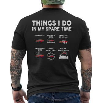 Car Guy Things I Do In My Spare Time Funny Muscle Cars Lover Cars Funny Gifts Mens Back Print T-shirt | Mazezy