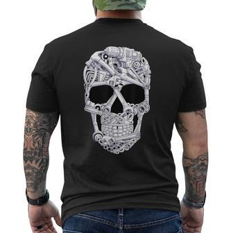 Car Mechanic Tools Skull Garage Halloween Costume Skeleton Men's T-shirt Back Print