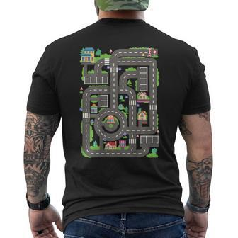 Car Road On Dad Back Fathers Day Play With Son Men's T-shirt Back Print
