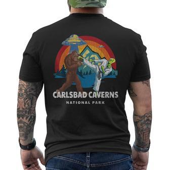 Carlsbad Caverns National Park Bigfoot Alien Vintage Ufo Men's T-shirt Back Print | Mazezy