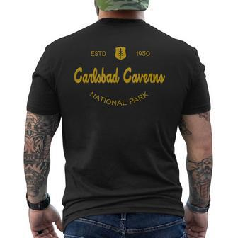 Carlsbad Caverns National Park Classic Script Style Text Men's T-shirt Back Print | Mazezy