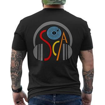 Carnival Soca Music With Headphones Men's T-shirt Back Print | Mazezy