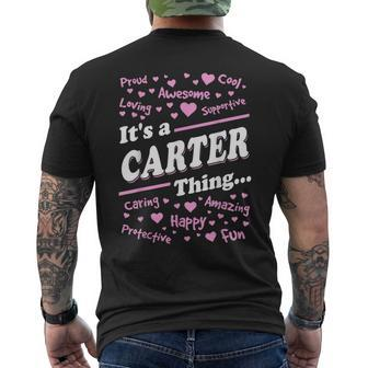 Carter Surname Last Name Family Its A Carter Thing Funny Last Name Designs Funny Gifts Mens Back Print T-shirt | Mazezy