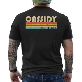 Cassidy Surname Retro Vintage 80S 90S Birthday Reunion Men's T-shirt Back Print | Mazezy