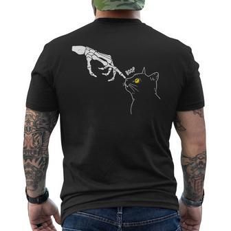 Cat Black Lover Skeleton Hand Boop Funny Halloween 2023 Mens Back Print T-shirt - Monsterry CA