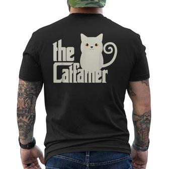 Cat Dad  The Catfather Funny Cats Kitten Men's Crewneck Short Sleeve Back Print T-shirt